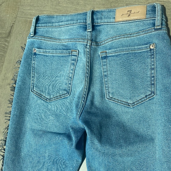 7 For All Mankind jeans Luxe Vintage Ankle Skinny Flora Beaded Fringe 26 - Picture 12 of 15